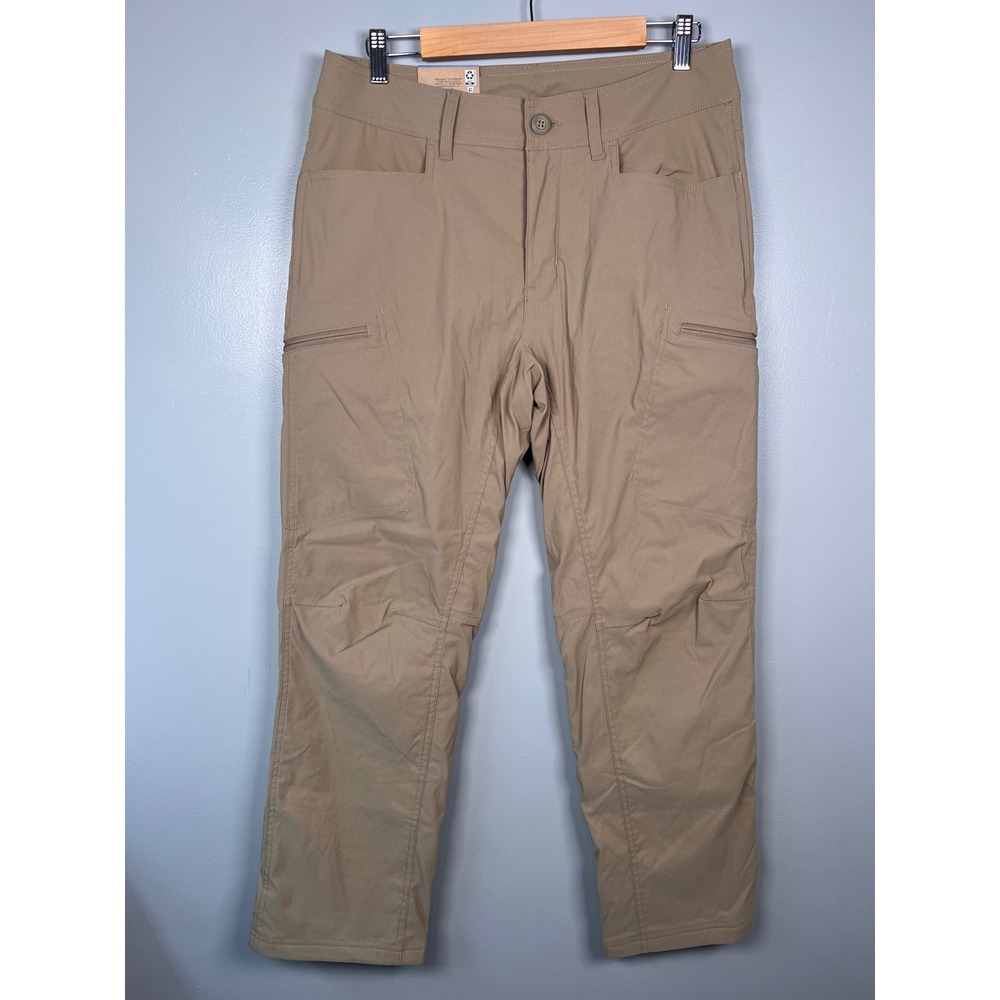 Eddie Bauer Fleece Lined Tech Pant Straight Nylon Spandex Mens 32x30 Khaki NWT